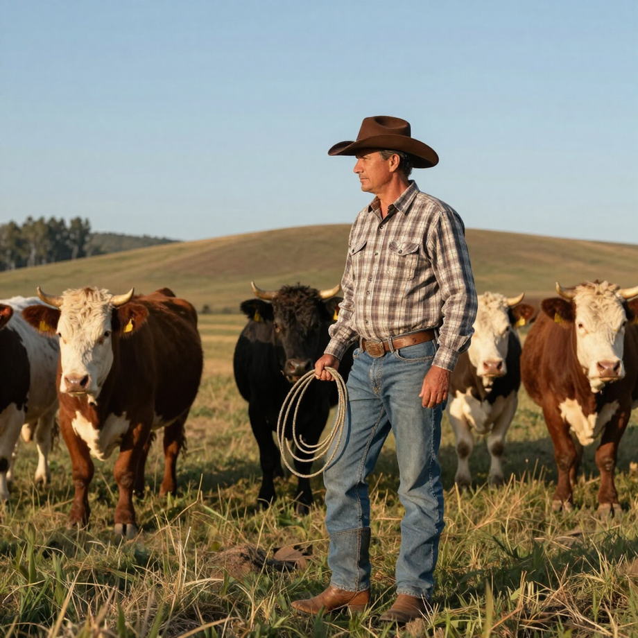 Gary Taylor, third-generation Montana rancher and founder of Taylor Beef Company, checking cattle near Miles City.