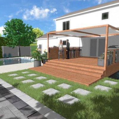 Tania Slobodian Designer de jardin conception de plan paysager d'ambiance 3D 1 aménagement paysager