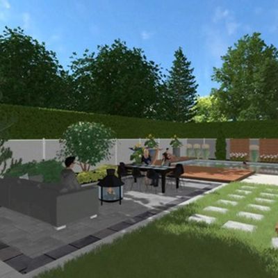 Tania Slobodian Designer de jardin conception de plan paysager d'ambiance 3D 10 aménagement paysager