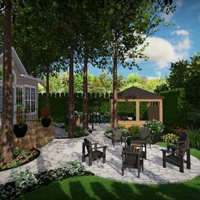 Tania Slobodian Designer de jardin conception de plan paysager d'ambiance 3D 8 aménagement paysager