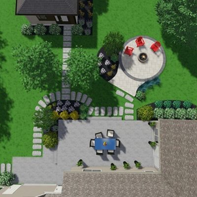 Tania Slobodian Designer de jardin conception de plan paysager d'ambiance 3D 9 aménagement paysager