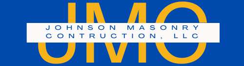Logo for Johnson Masonry Construction, LLC, featuring large yellow