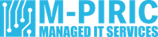 M-PIRIC Managed IT Services logo in blue and gray with circuit-style icon