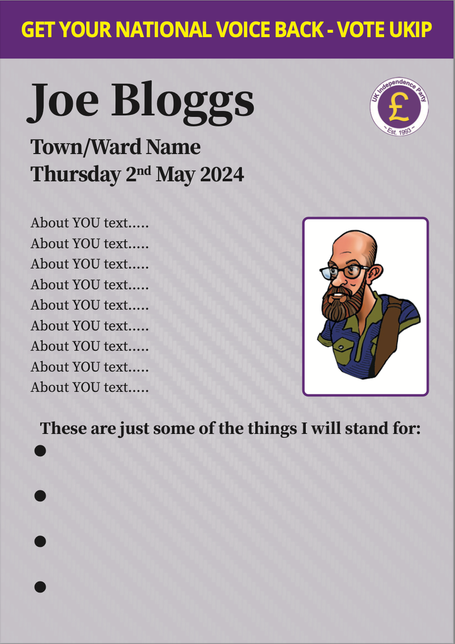 A5 National 2024 candidacy leaflet - front