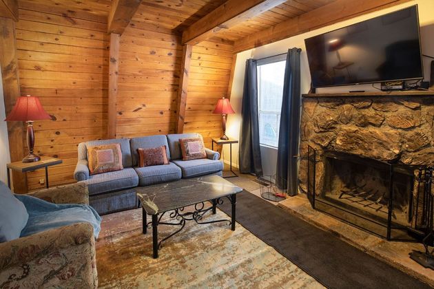 living room with fireplace