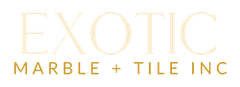 A logo for exotic marble and tile inc.