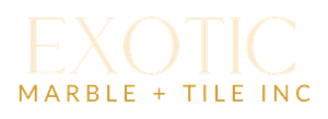 A logo for exotic marble and tile inc.