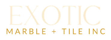 A logo for exotic marble and tile inc.