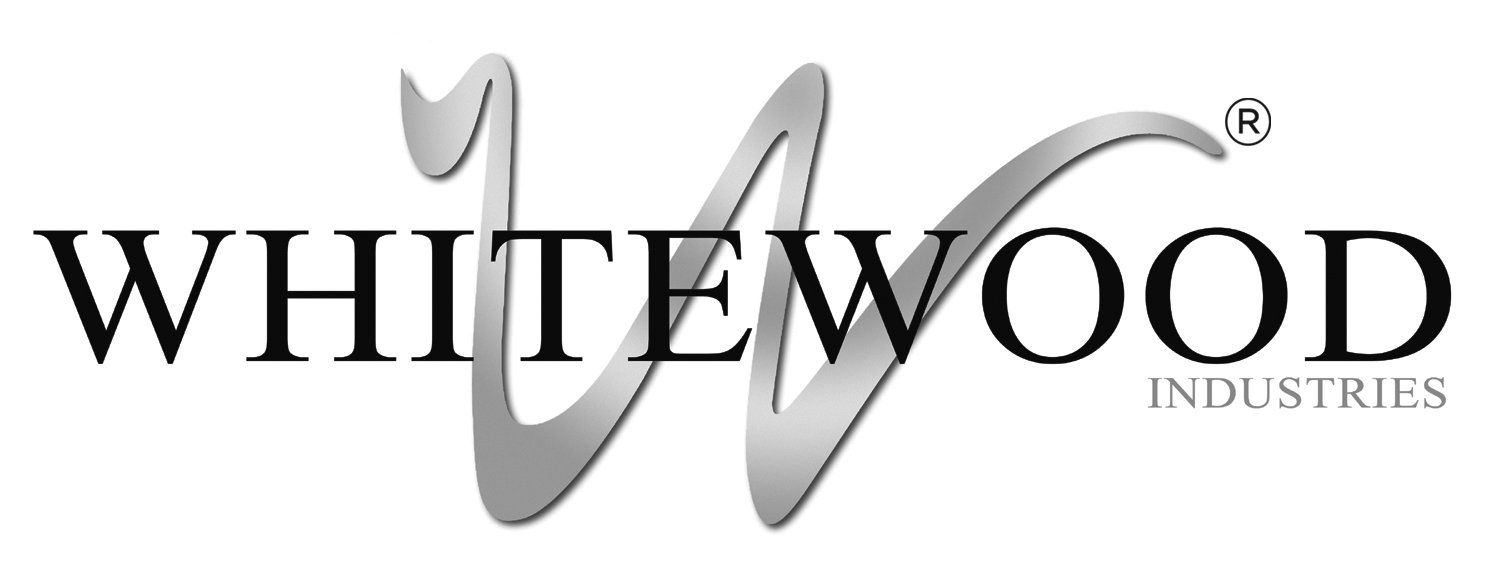 A white wood industries logo on a white background