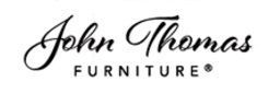 The logo for john thomas furniture is black and white.