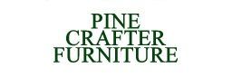 The logo for pine crafter furniture is on a white background.