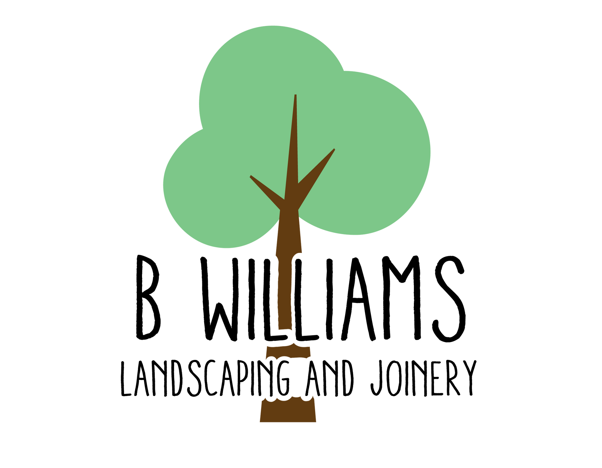A logo for a company called b williams landscaping and joinery