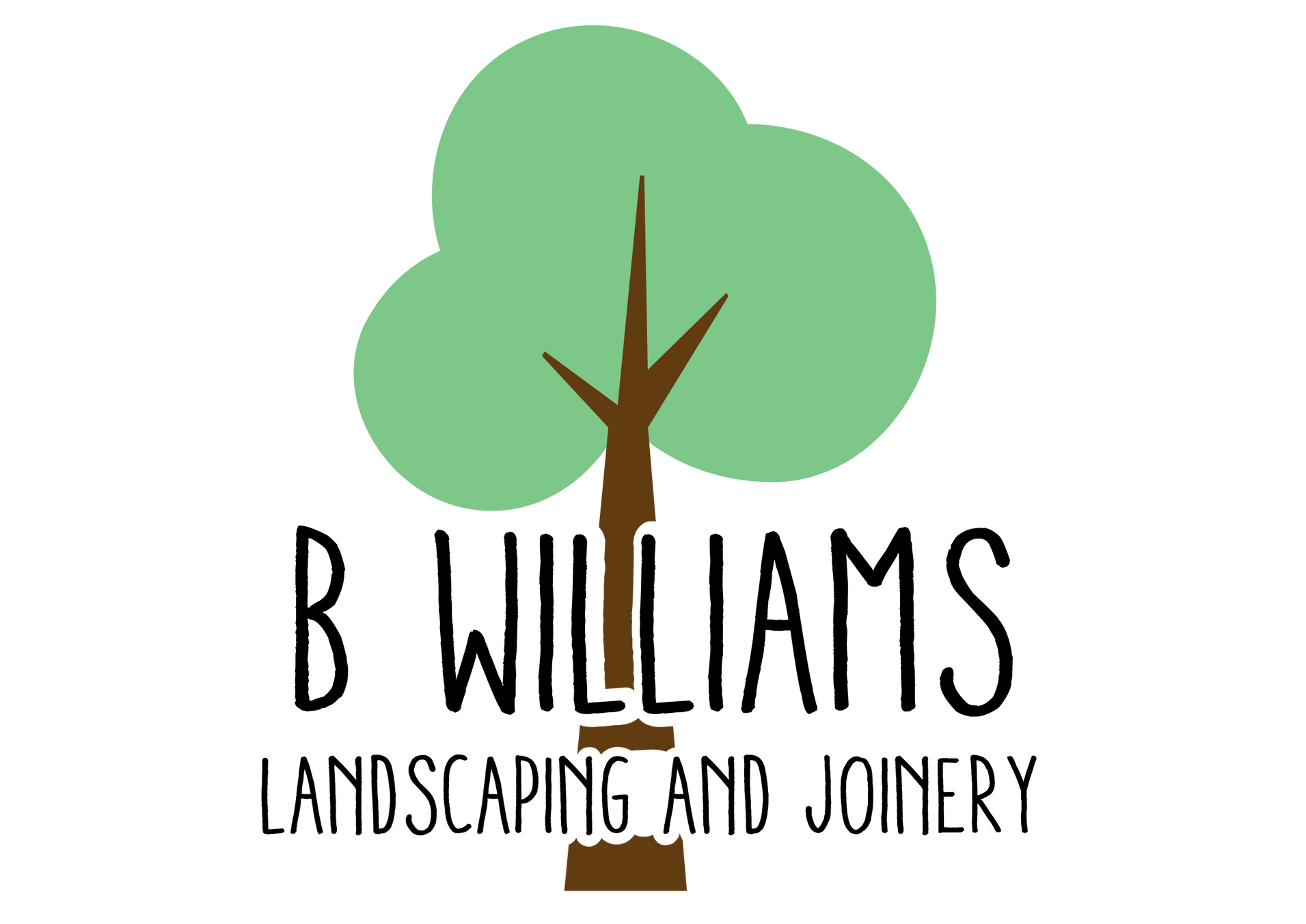 A logo for a company called b williams landscaping and joinery