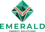 Emerald Energy Solutions logo with green geometric emblem and text on a white background