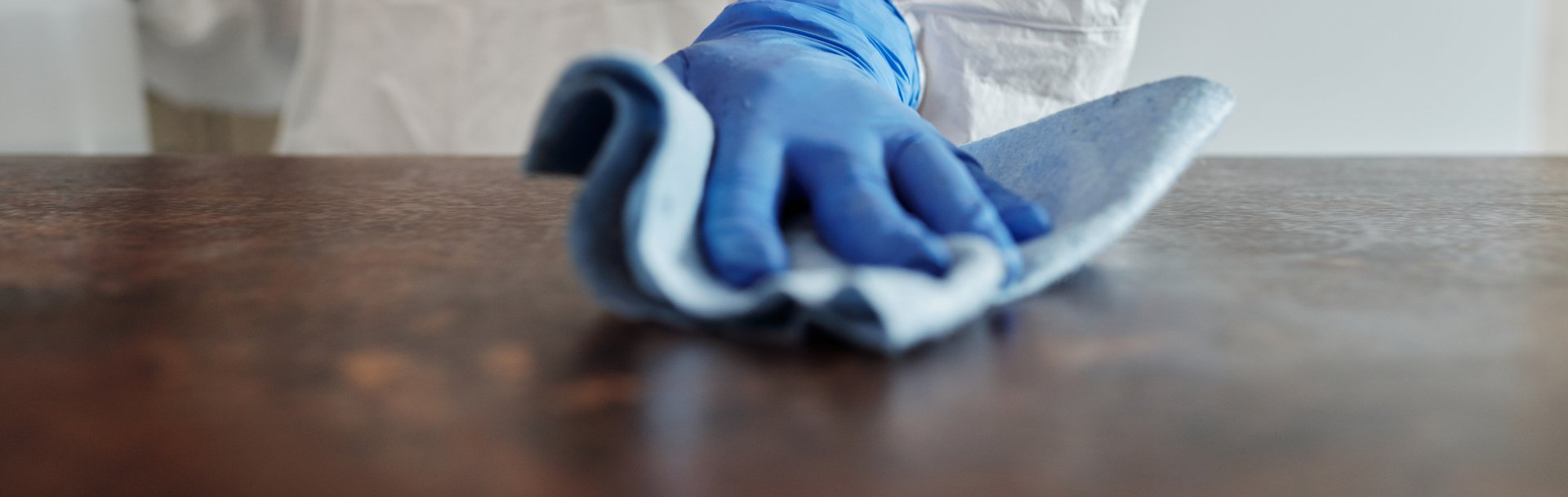 Person Cleaning a Shelf