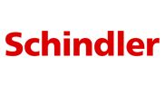 The word schindler is written in red on a white background.