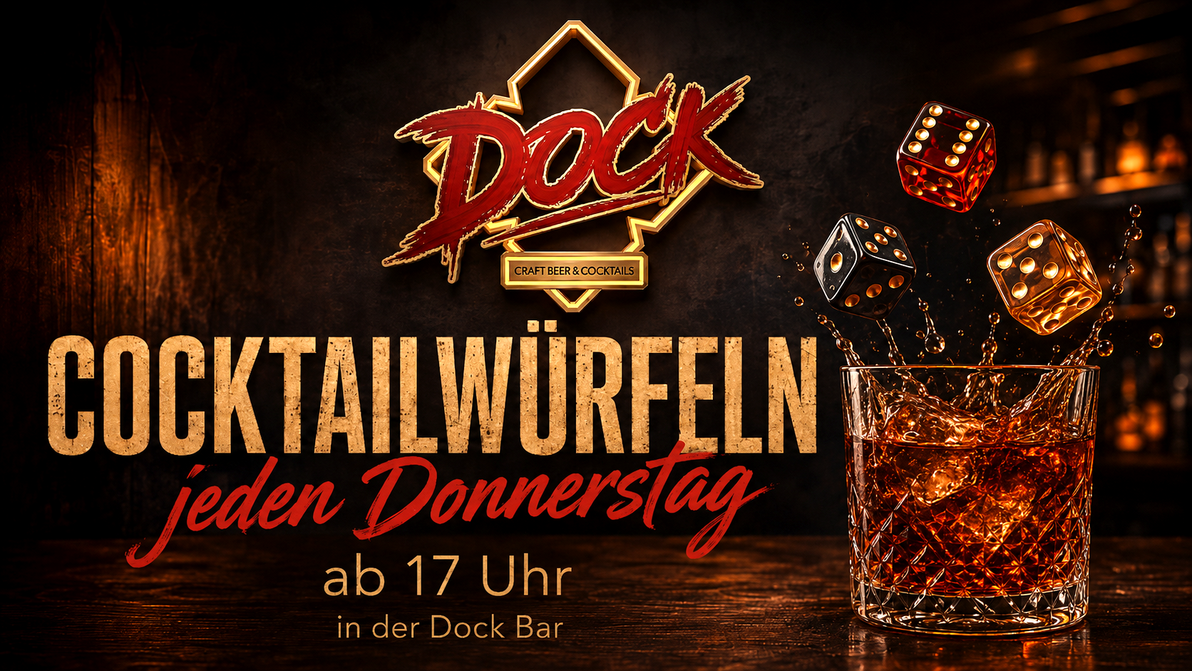 Cocktailwürfeln – jeden Donnerstag ab 17 Uhr in der Dock Bar