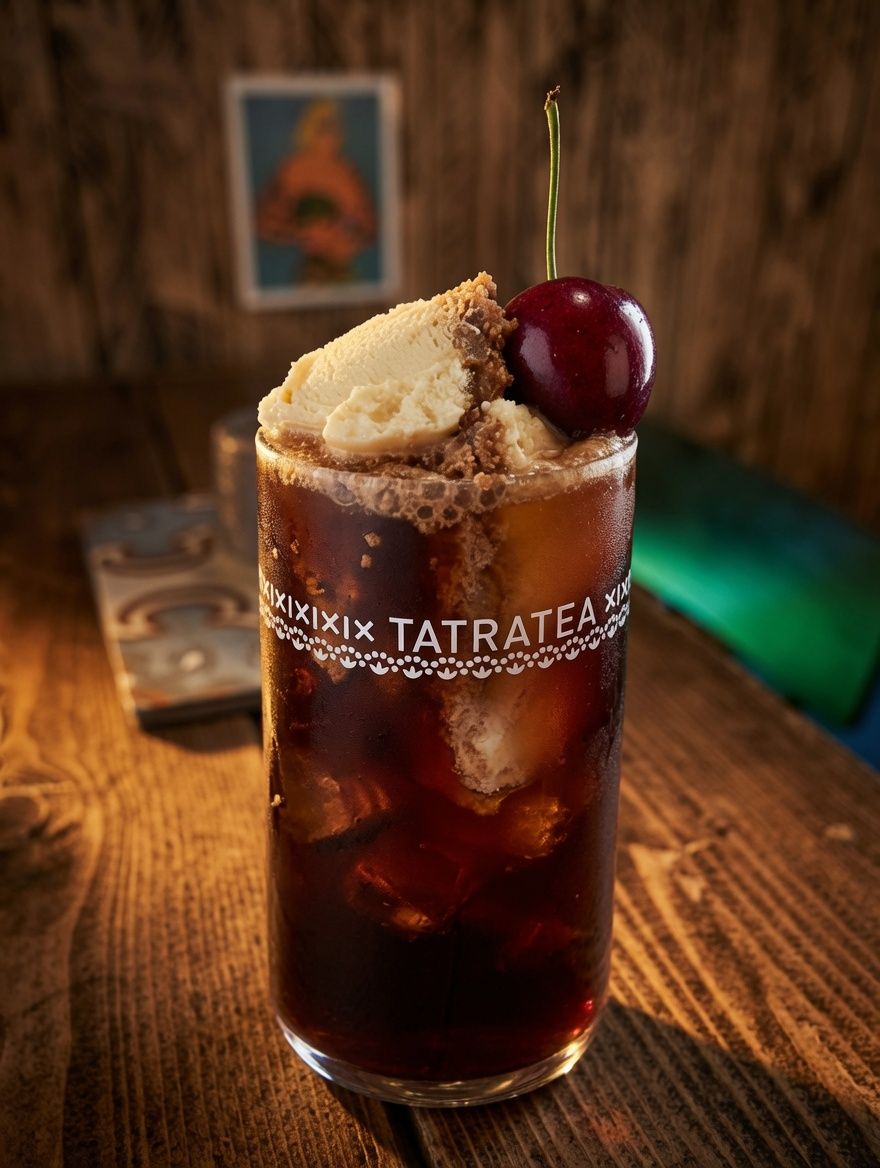 Tatratea-Drink mit Eis und Kirsche in der Dock Bar Münster