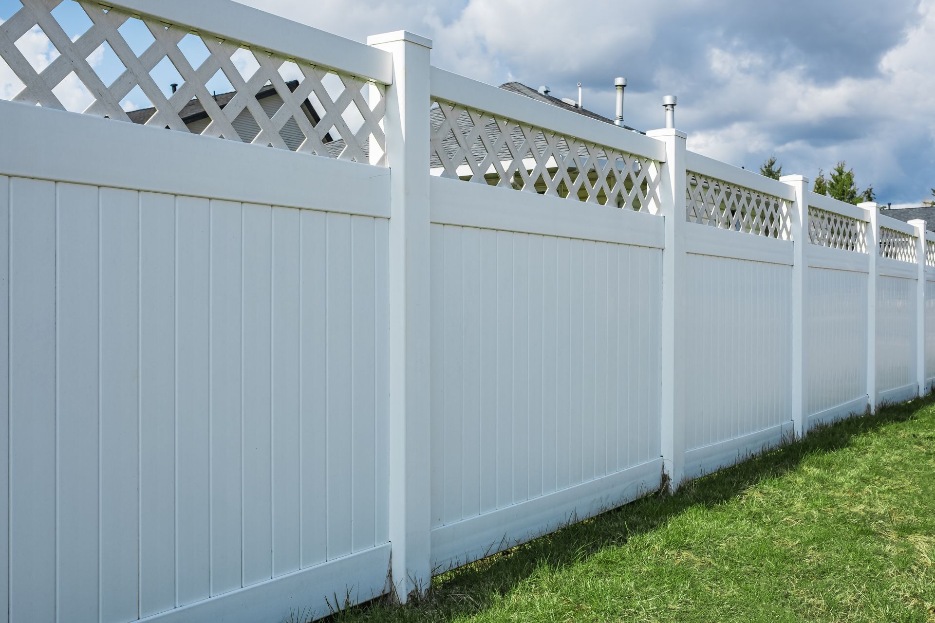 Residential White Wooden Fence