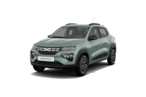 Una dacia spring verde è raffigurata su uno sfondo bianco.