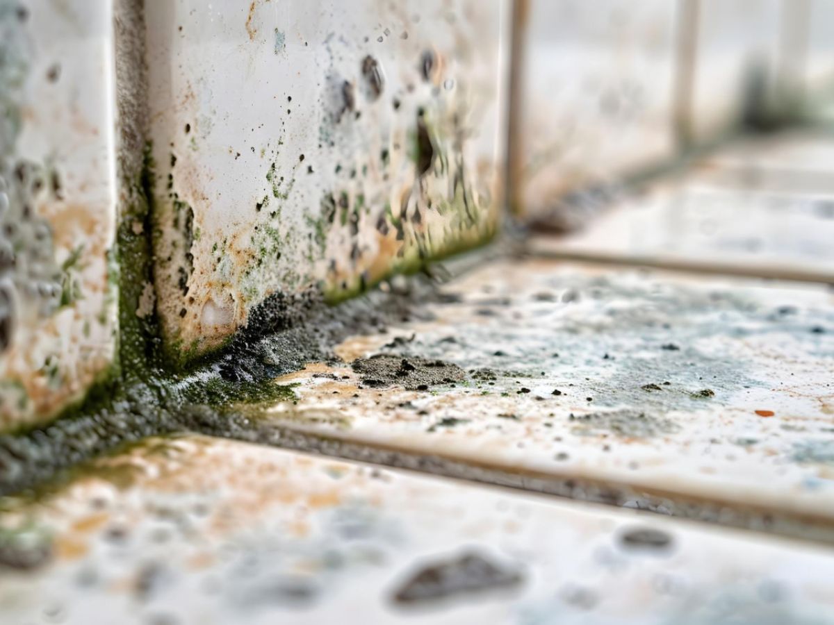Mold, one of the most common fall allergens in Florida, growing on tile