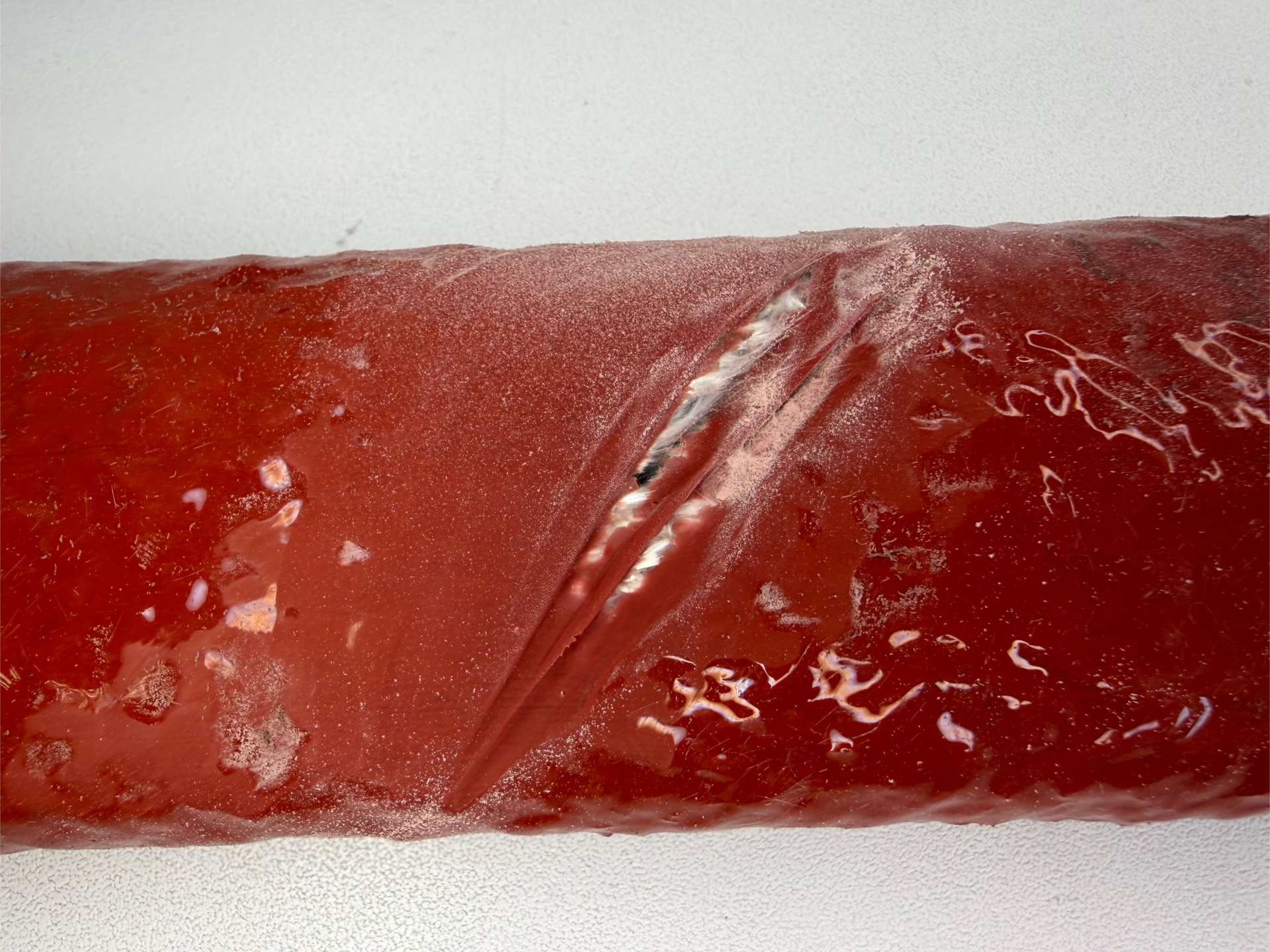 Severely damaged firesleeve due to abrasio