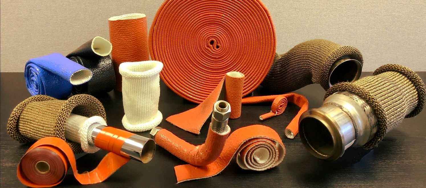 Pyrosleeve products manufactured by Pyroglass Ltd on display