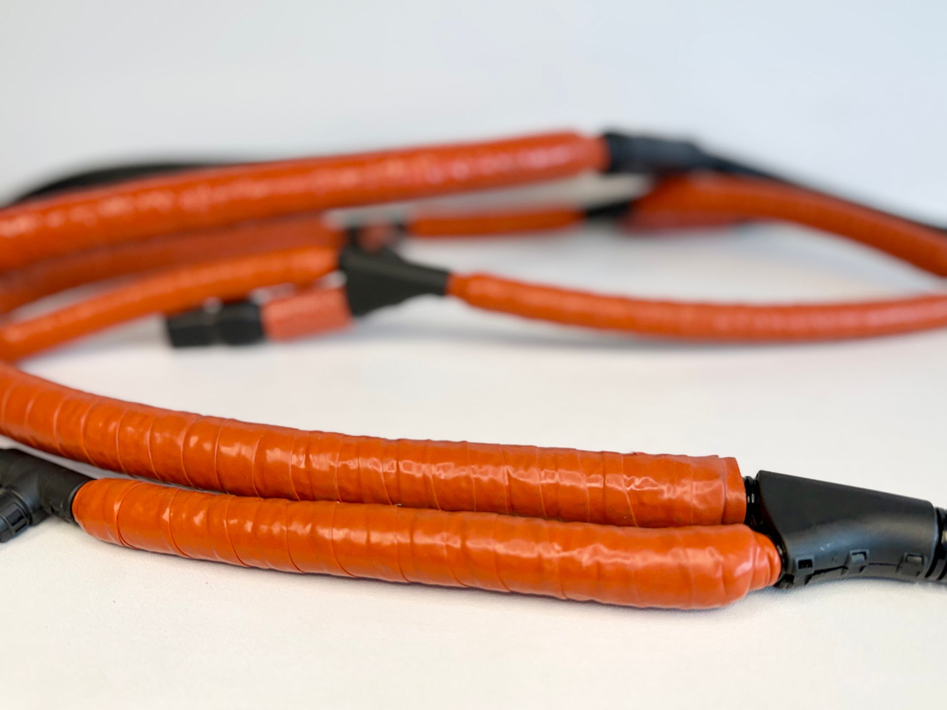 JCB Digger Wiring Harness with Custom Firesleeve Protective Solution Fitted by Pyrosleeve