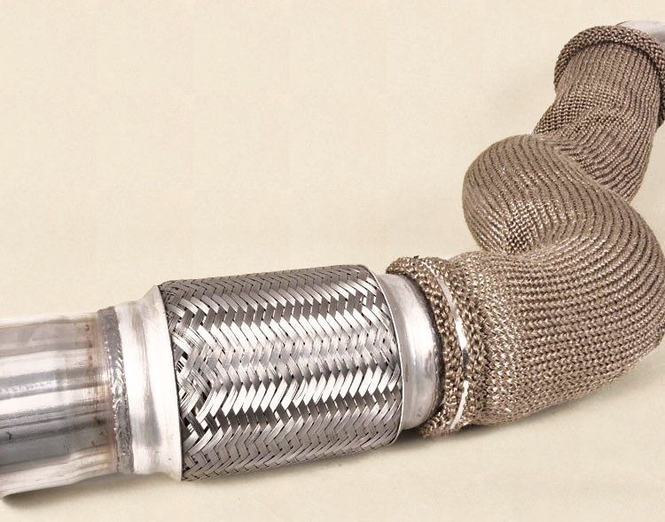 Basalt Sleeve fitted to vehicle exhaust flexible coupling  (Product Code PGHB.40) 
