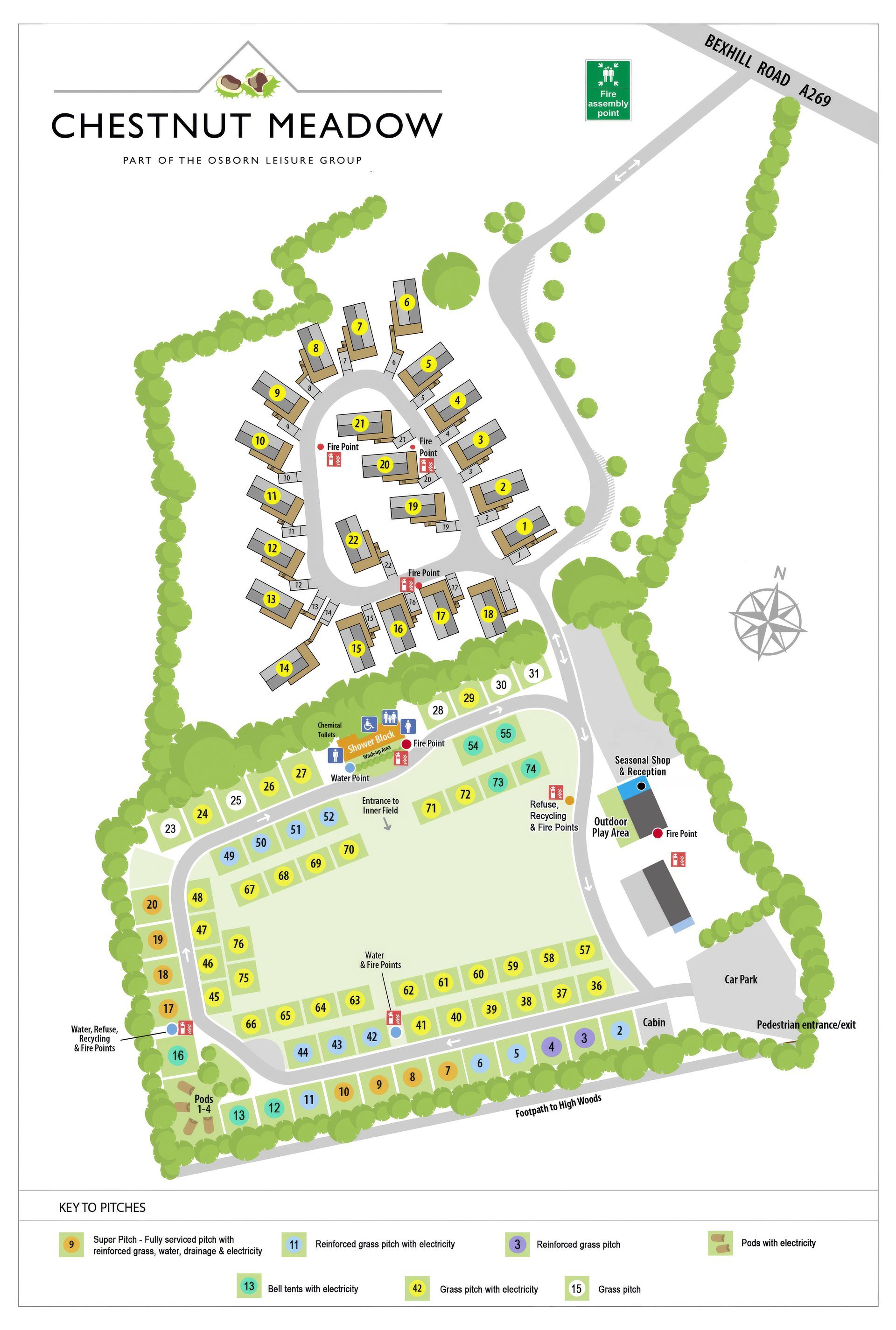 chestnut meadow country park map