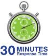 Green stopwatch icon with “30 MINUTES” and “Rest Time” text