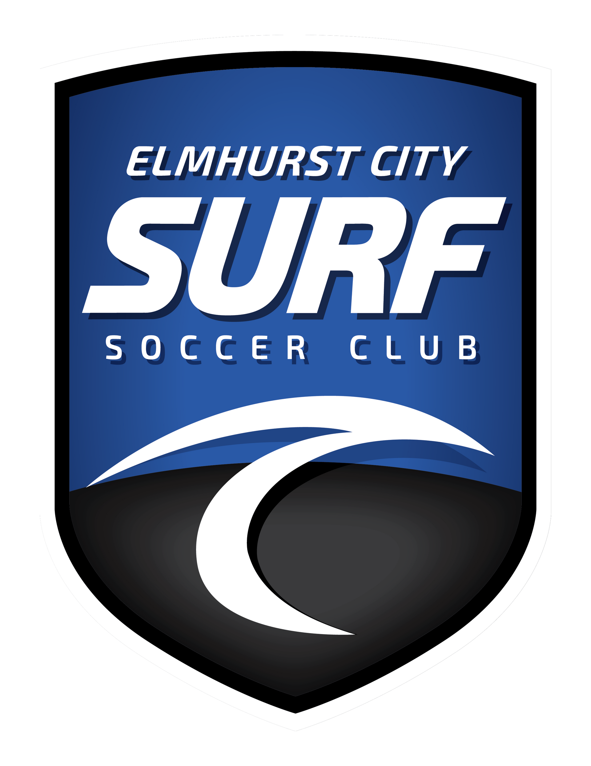 The logo for elmhurst city surf soccer club