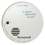 A honeywell carbon monoxide alarm is shown on a white background.