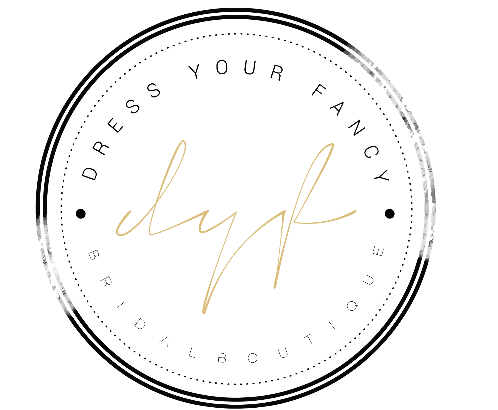 A logo for a bridal boutique called dress your fancy.