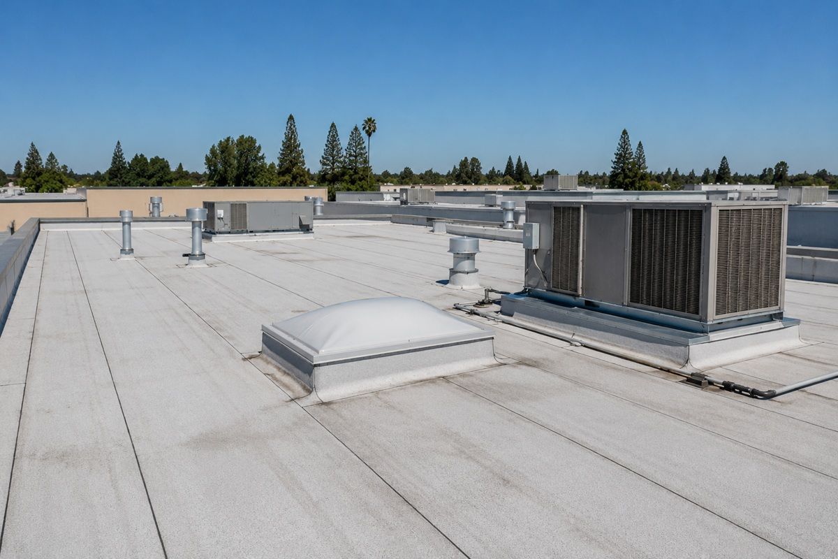 Warehouse commercial roofing project completed in Mountain House
