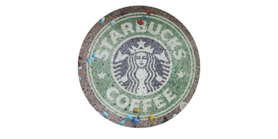 Starbucks Coffee round logo in green and white with a mermaid emblem
