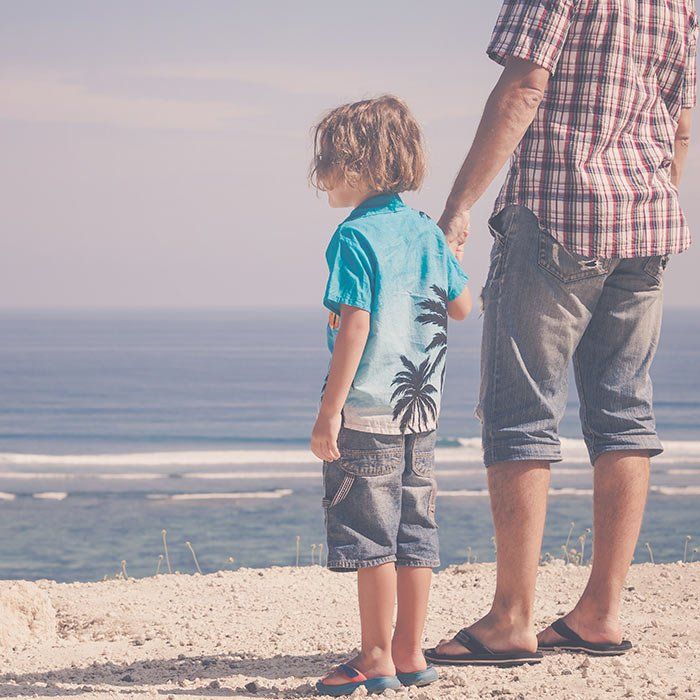 Father and Son at the Beach