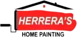 Herrera’s Home Painting logo with a red paint can and black roof graphic