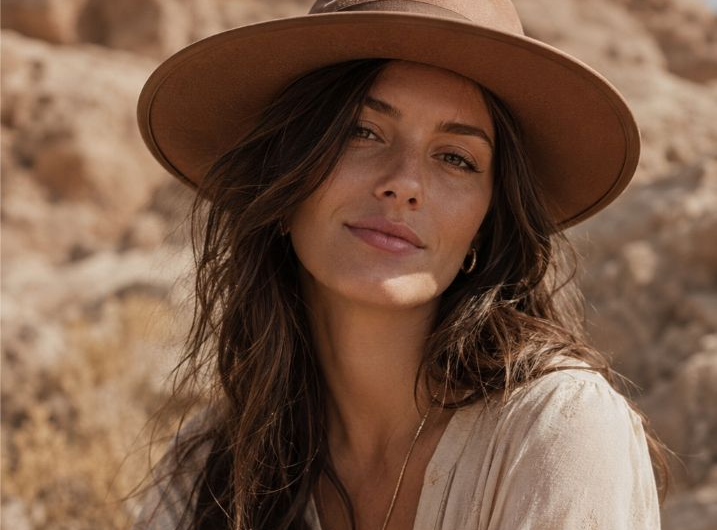 Close-up portrait of a person with long hair, neutral expression, and soft natural lighting