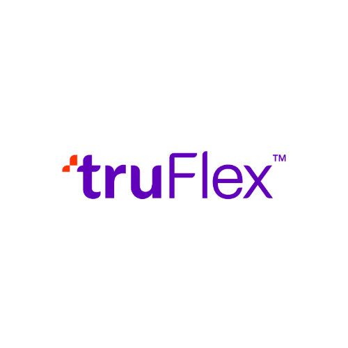TruFlex logo in purple with small orange accent and trademark symbol