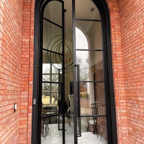 narrow iron door