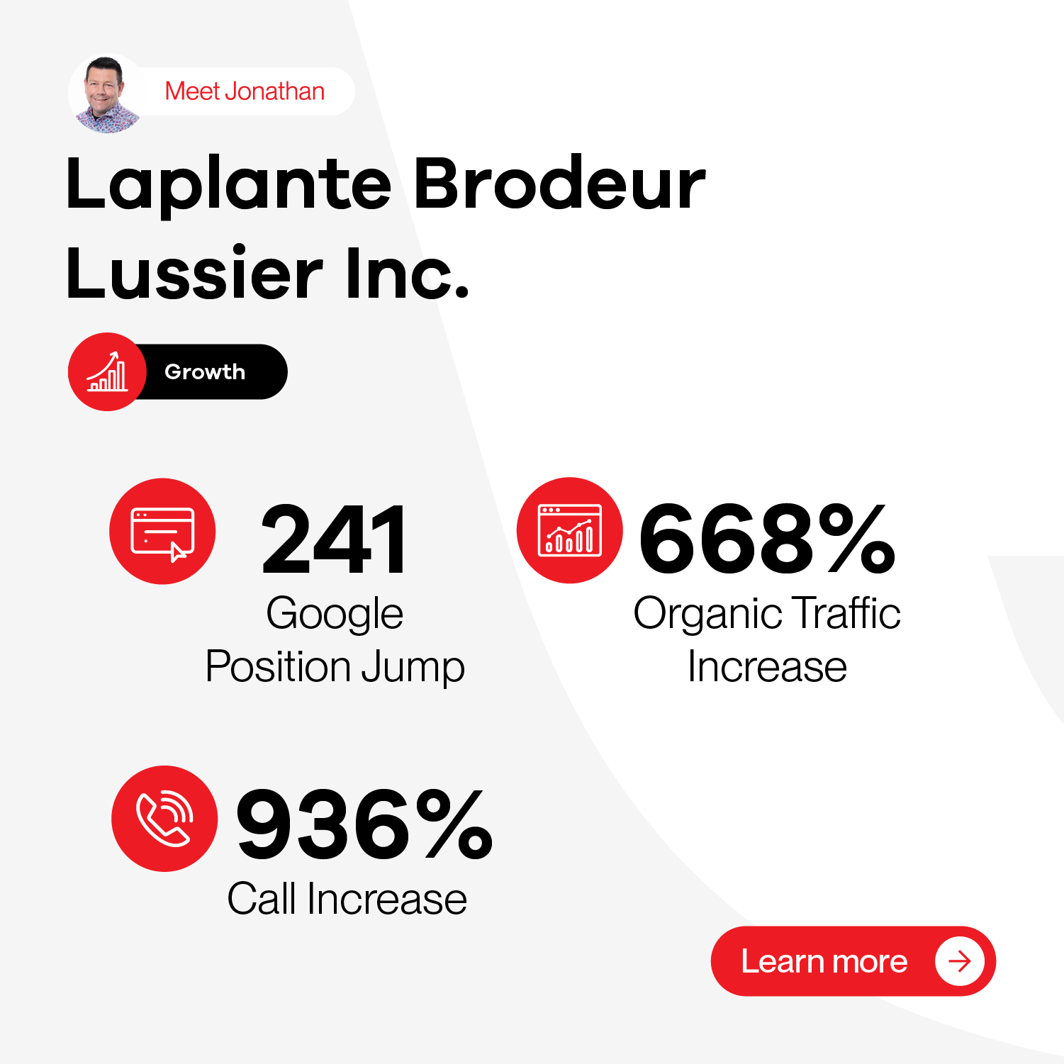 A screenshot of a website for laplante brodeur lussier inc.