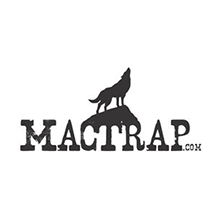 Le logo de mactrap.com représente un loup hurlant au sommet d'un rocher.