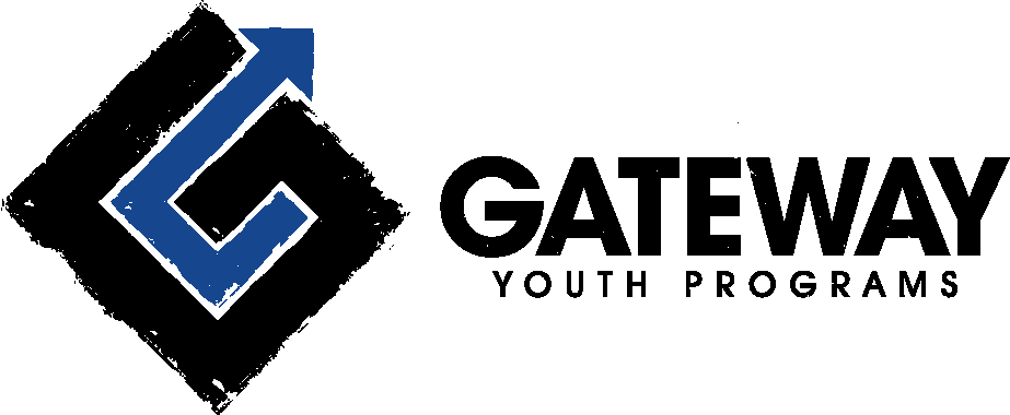 Gateway Youth Programs logo: Black diamond with blue G and arrow; Gateway text.