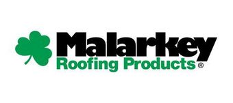 Malarkey Roofing Products logo with green shamrock icon and black-and-green text