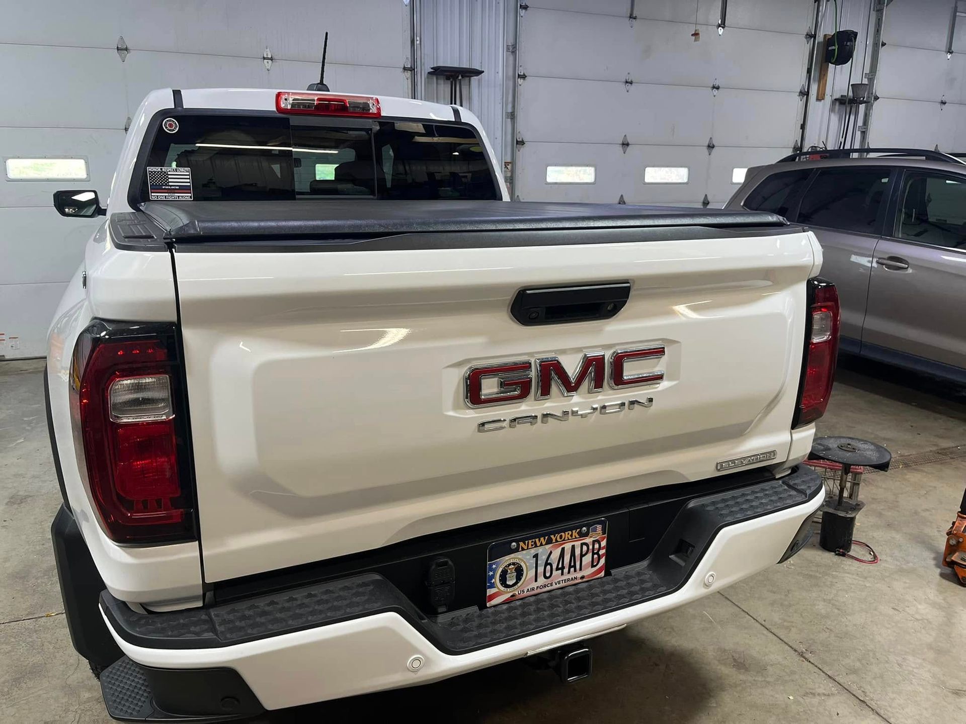 white gmc truck