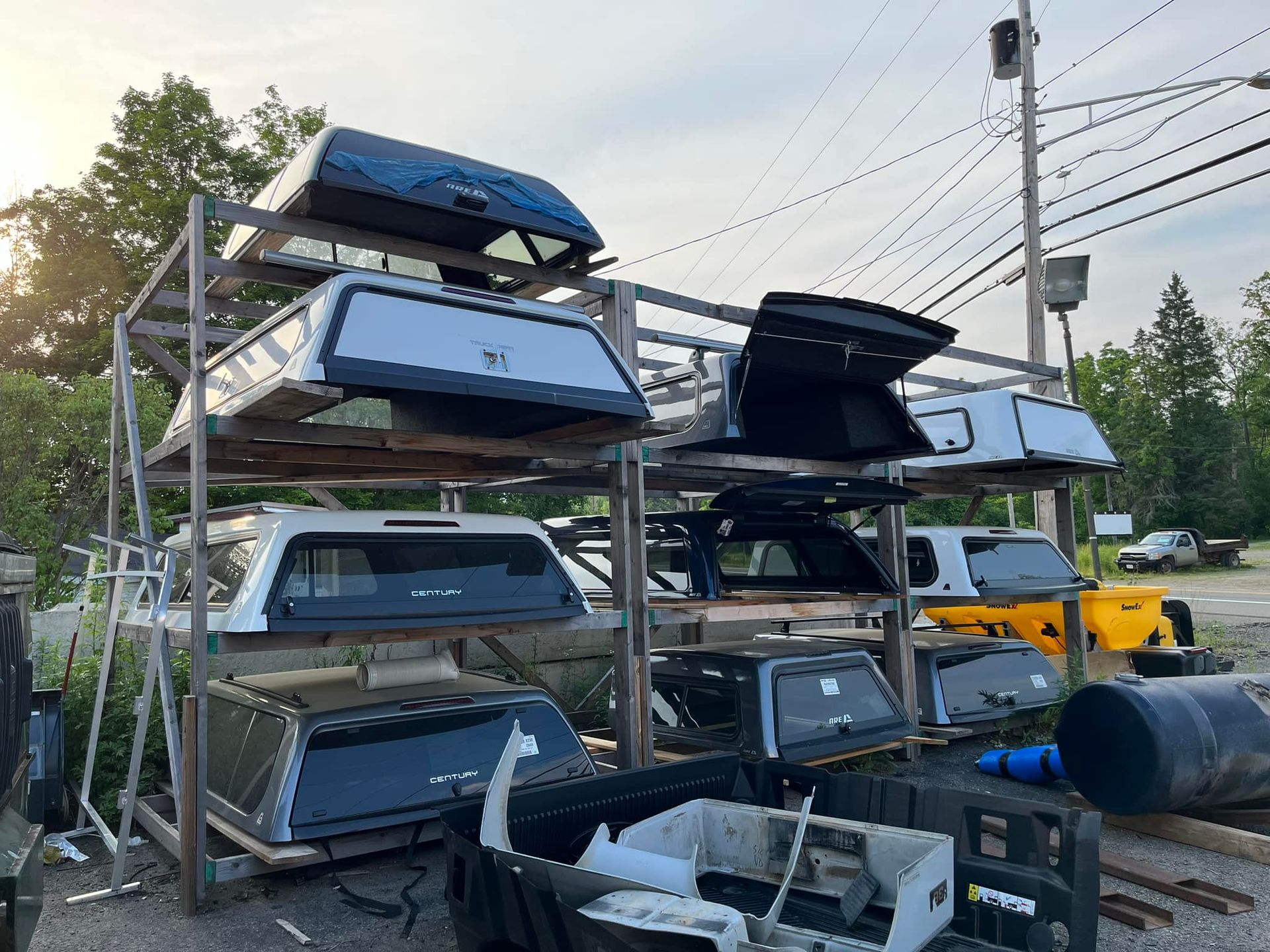 canopies are stacked on top of each other