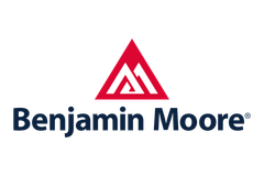 Benjamin Moore logo with red triangular icon and blue text