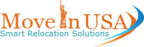 Move In USA logo with orange and blue text and swoosh, reading “Smart Relocation Solutions”