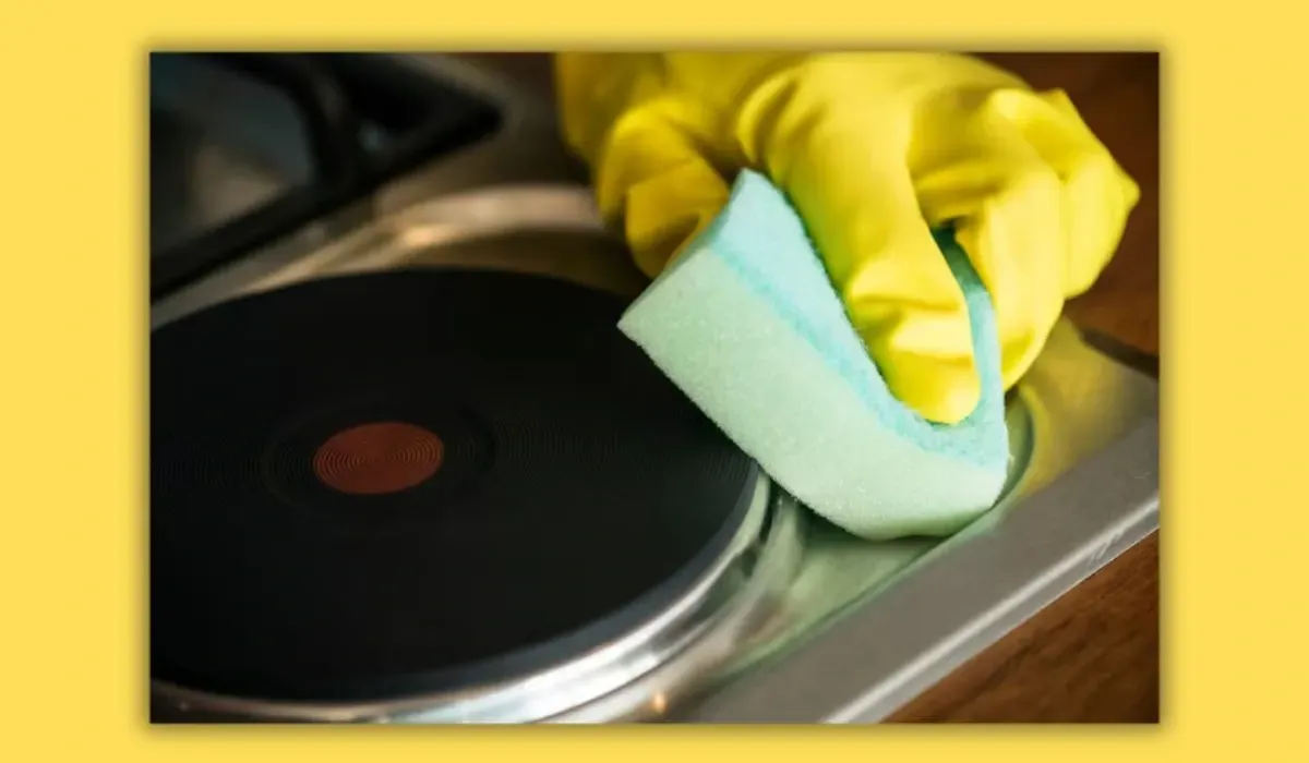 cleaning greasy stovetop